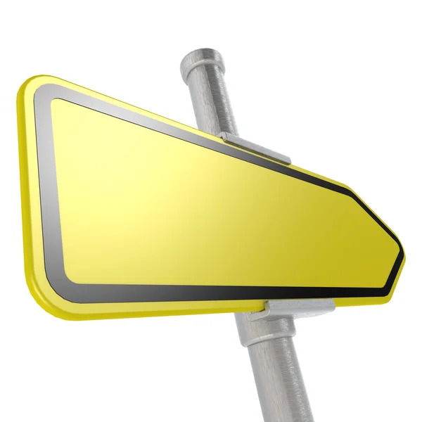 Yellow sign board with white background — Stock Photo, Image