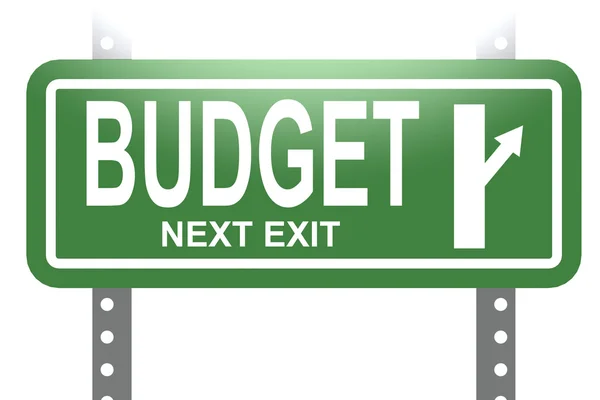 Зеленая табличка бюджета изолирована — стоковое фото