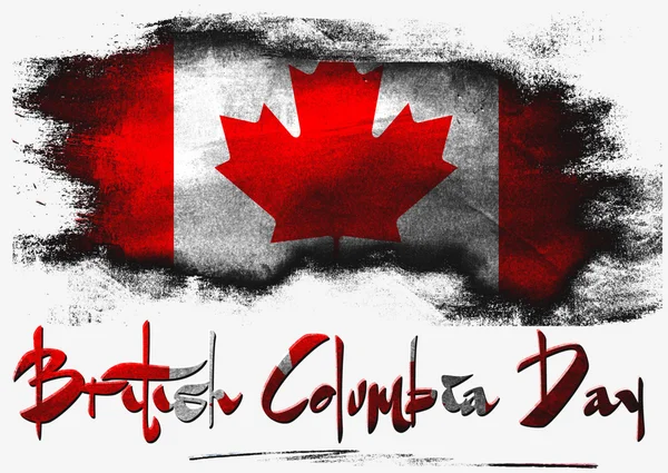 Britská Kolumbie s Kanadou vlajky — Stock fotografie
