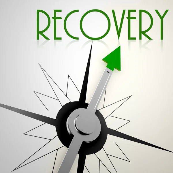 Recovery on green compass — Stock Photo, Image