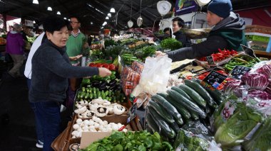 Alışveriş Kraliçe Victoria Market Melbourne, Avustralya
