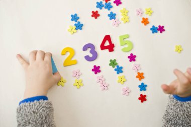Bir görevi tamamlamak, her numaraya doğru miktarda çiçek koymak. 20-36 aylık bebekler için erken eğitim. Saymayı öğreniyorum. İki-üç yaşındaki çocuklar için fikir.