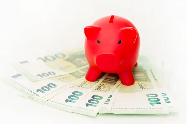 Montón Euros Primer Plano Ahorro Dinero Ahorro Casa Finanzas Ahorros — Foto de Stock