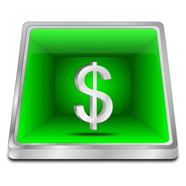 Tlačítko s znak dolaru — Stock fotografie