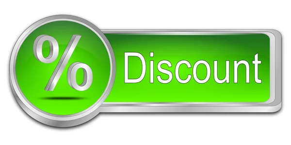 Discount button with percent symbol - 3D illustration — Stock Photo, Image