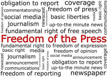 Freedom of the Press wordcloud clipart