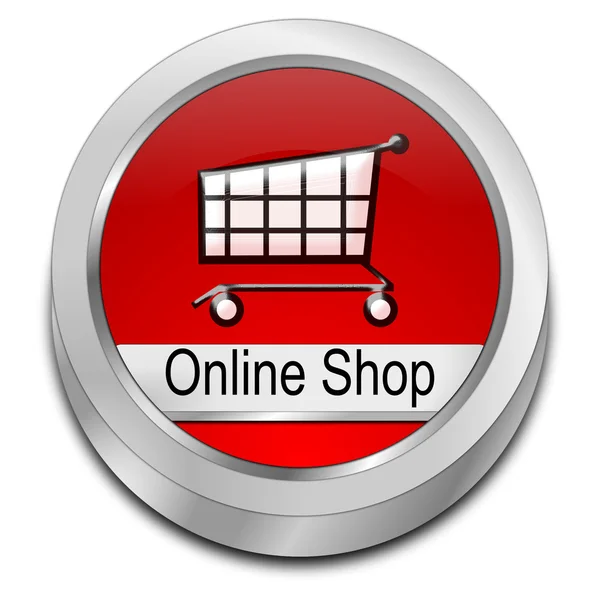 Przycisk sklep online - 3d ilustracja — Zdjęcie stockowe