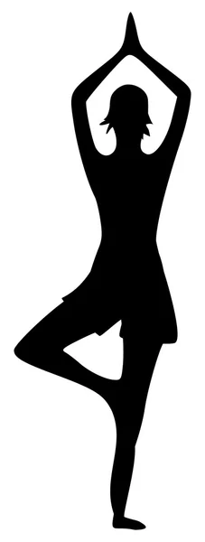 Siyah Yoga siluet — Stok fotoğraf