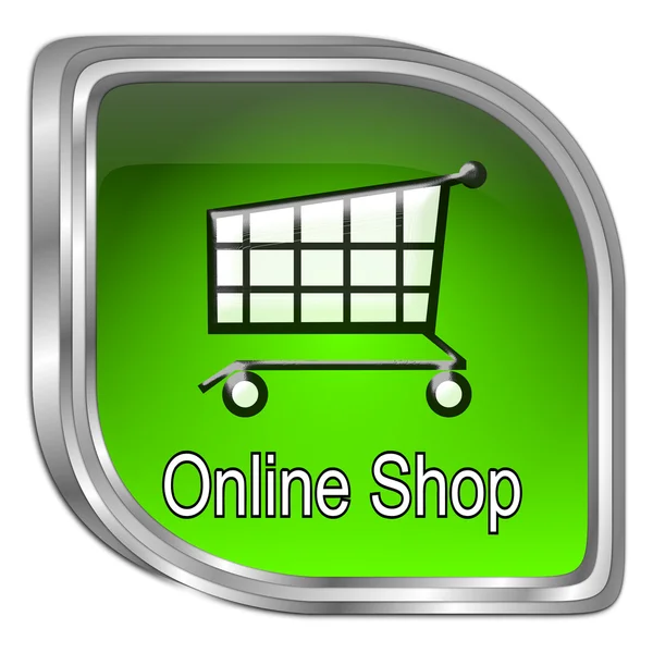 Online Shop düğmesi - 3d çizim — Stok fotoğraf