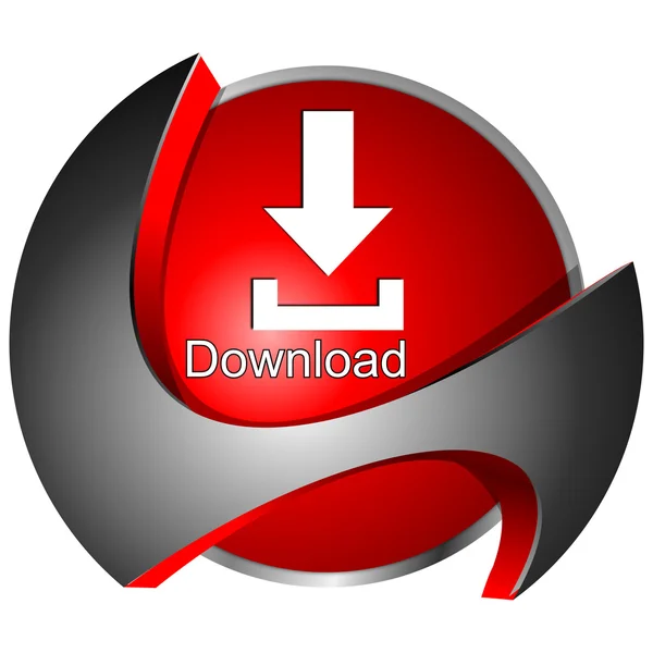 Botão de download - ilustração 3D — Fotografia de Stock