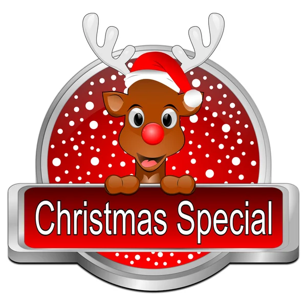 Botão especial de Natal- ilustração 3D — Fotografia de Stock