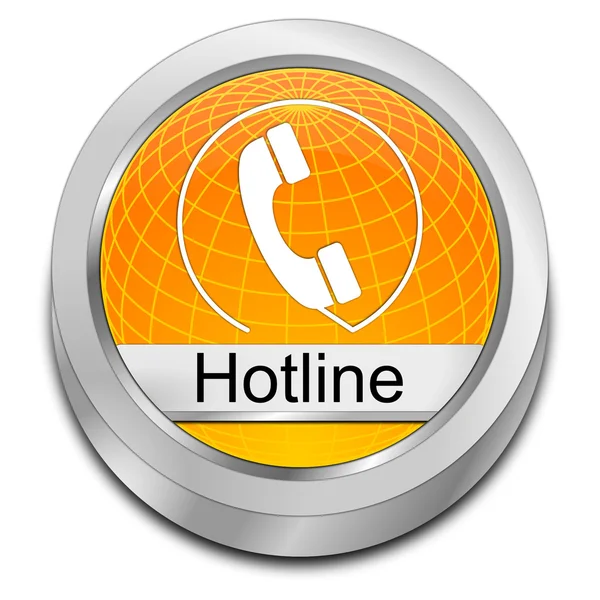 Pulsante Hotline - Illustrazione 3D — Foto Stock