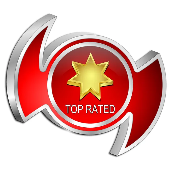 Top Rated knop - 3d illustratie — Stockfoto