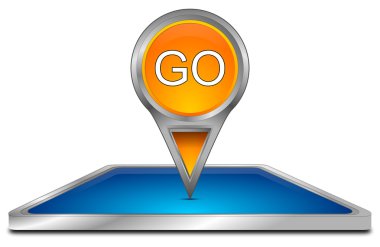 Smartphone Harita göstergesiyle birlikte gitmek - 3d çizim