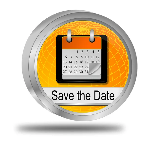 Save the Date Button - 3D illustration — Stock Photo, Image