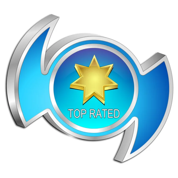 Top Rated knop - 3d illustratie — Stockfoto