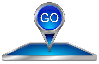 Smartphone Harita göstergesiyle birlikte gitmek - 3d çizim