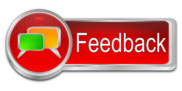 Feedback button - 3D illustration