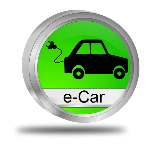 E-araba - 3d resim düğmesi — Stok fotoğraf