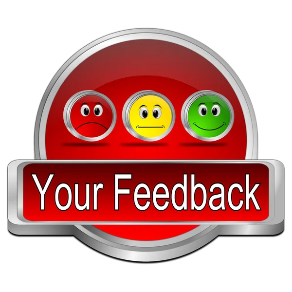 Seu botão de feedback - ilustração 3D — Fotografia de Stock
