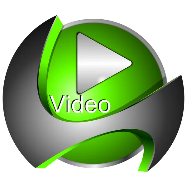 Reproducir botón de vídeo - Ilustración 3D —  Fotos de Stock