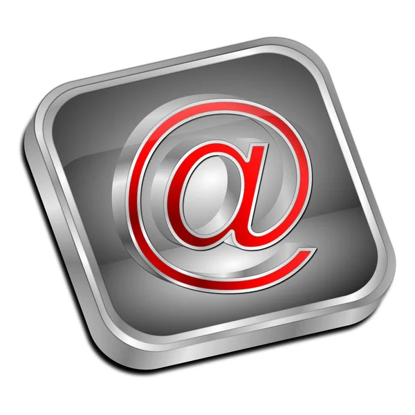 Argento Rosso Mail Button Illustrazione — Foto Stock