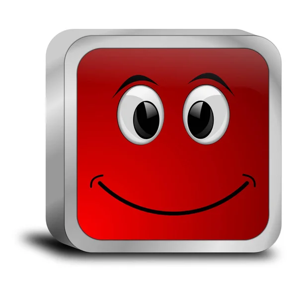 Red Button Smiling Face Illustration — Stock Photo, Image