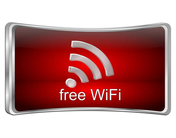 Rood Gratis Draadloze Wifi Knop Illustratie — Stockfoto