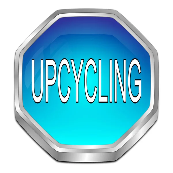 Blue Upcycling Button Illustration — Stock Photo, Image