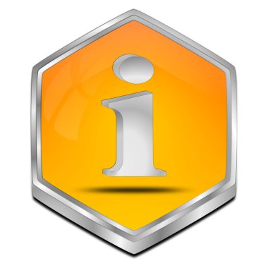 turuncu Bilgi Düğmesi - 3B illüstrasyon