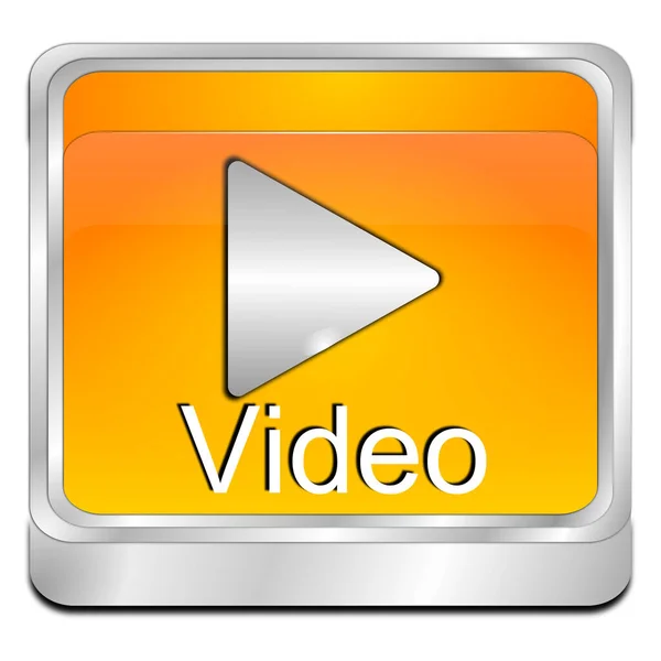 Orange Play Video Button Illustration — Stock Photo, Image