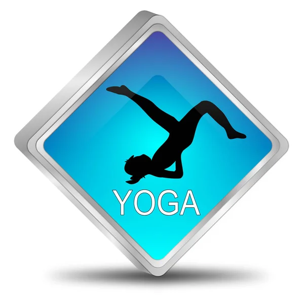 Blue Yoga Button Illustration — Stock Photo, Image