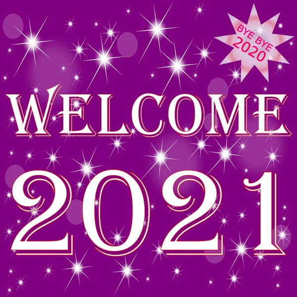 Welcome 2021 Bye Bye 2020 Illustration — Stock Photo, Image