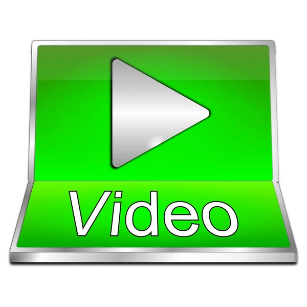 Green Play Video Button Illustration — Stock Photo, Image