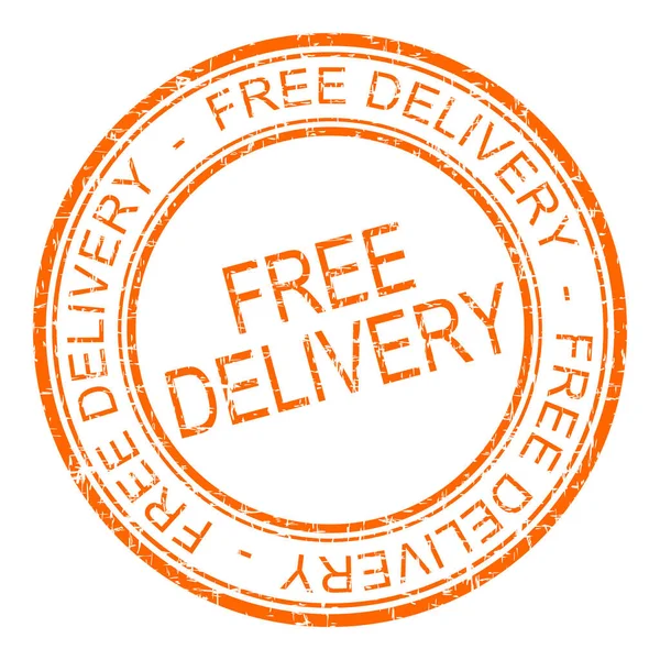 Orange Free Delivery Rubber Stamp Illustration — Stock Photo, Image