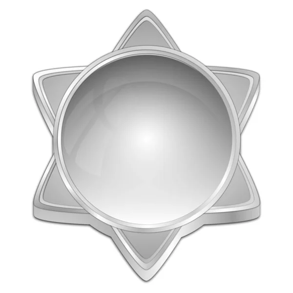 Silver Blank Star Button Illustration — Stock Photo, Image