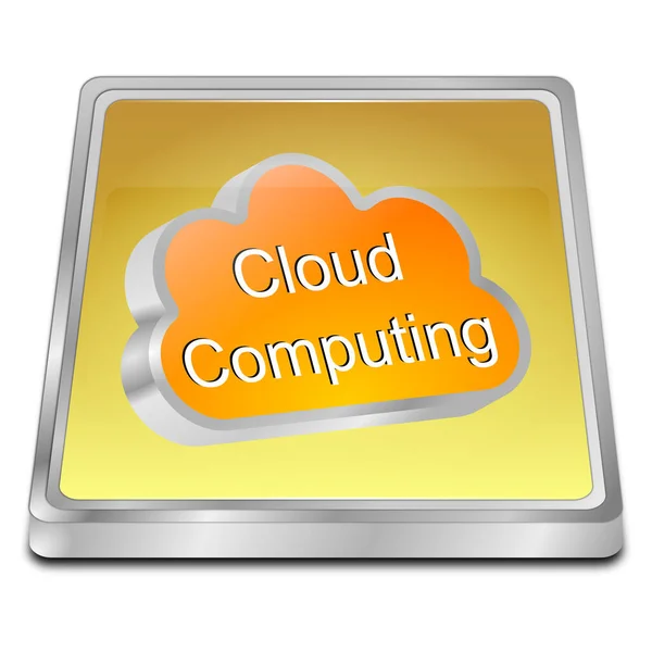 Golden Cloud Computing Przycisk Ilustracja — Zdjęcie stockowe