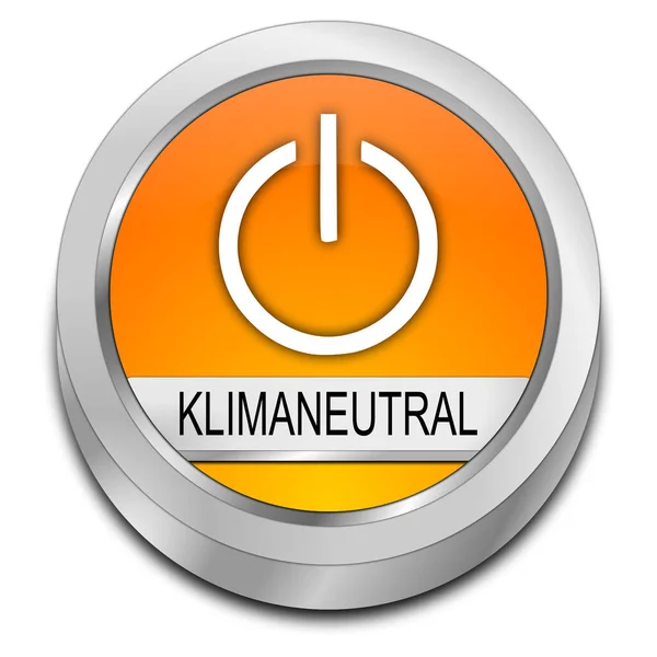 Orange Climate Neutral Button German Illustration — Stock Photo, Image