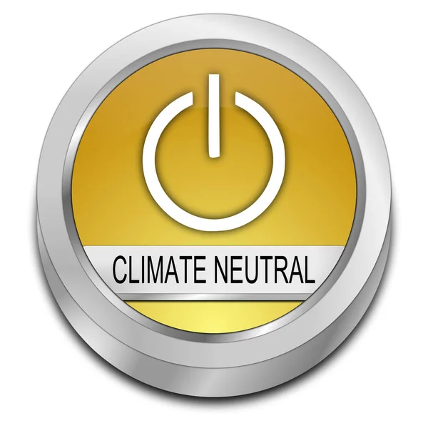 Golden Climate Neutral Button Illustration — Stock Photo, Image