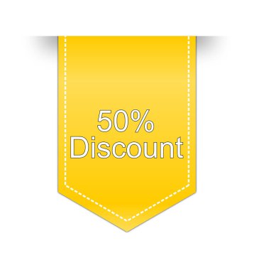 Sarı% 50 İndirim etiketi - illüstrasyon