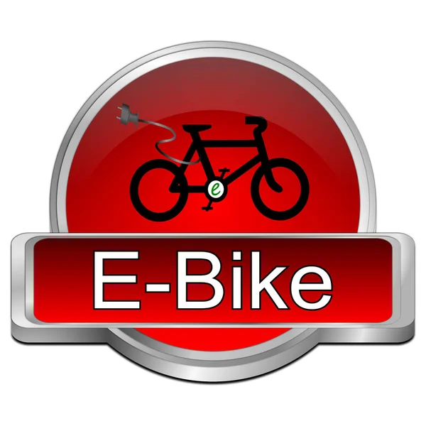 Bouton Vélo Électrique Rouge Illustration — Photo