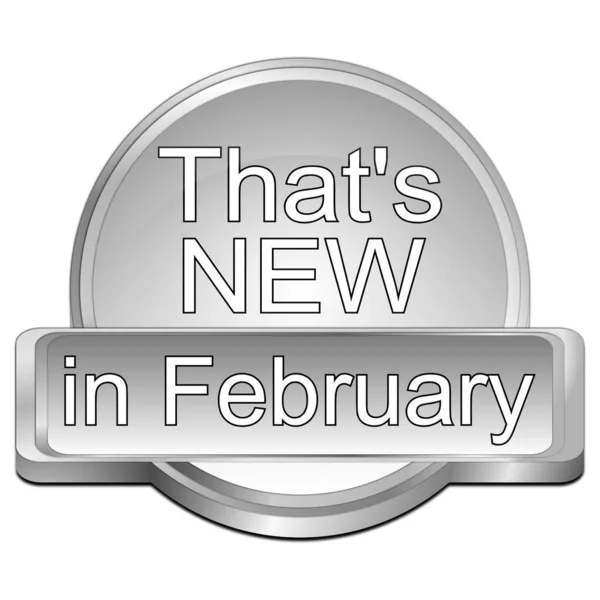 Silver New February Button Illustration — Stock Photo, Image