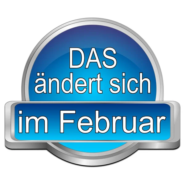 New February Button Blue German Illustration — стоковое фото