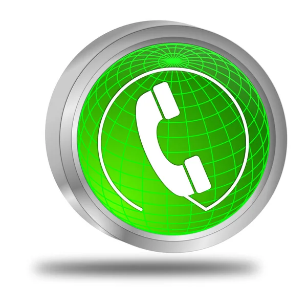 Hotline Botão Verde Ilustração — Fotografia de Stock