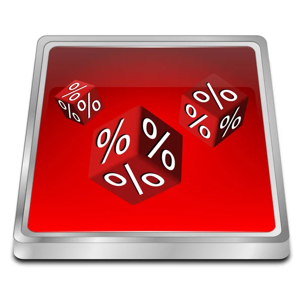 Discount button red - 3D illustration