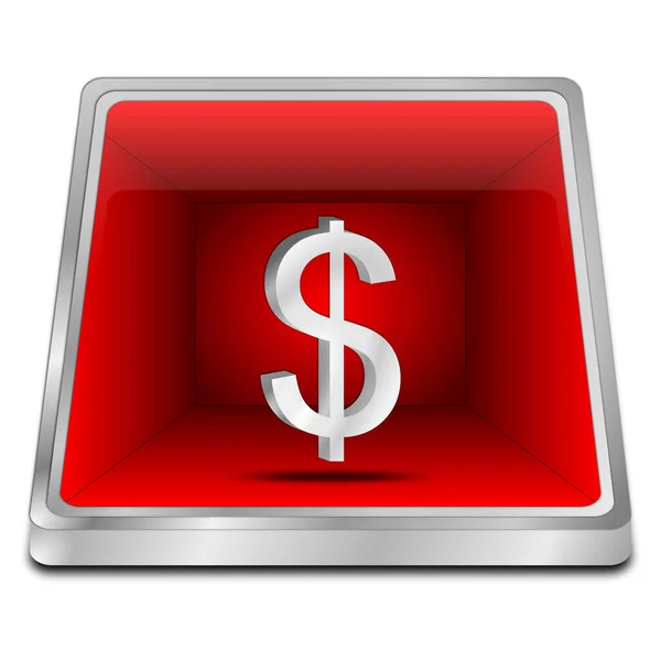 Button Red Dollar Sign Illustration — Stock Photo, Image