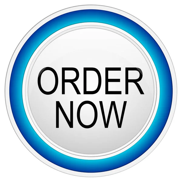 Blue Order Now Button White Background Illustration — Stock Photo, Image
