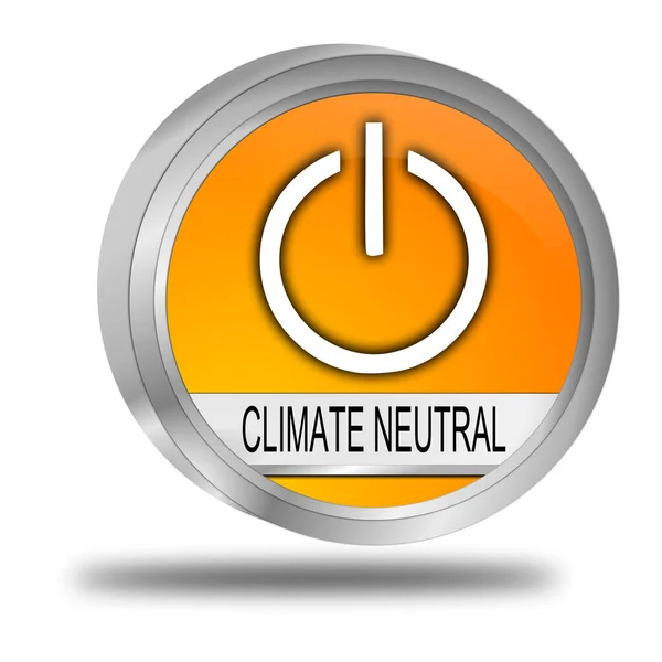 Clima Neutral Botón Naranja Ilustración — Foto de Stock