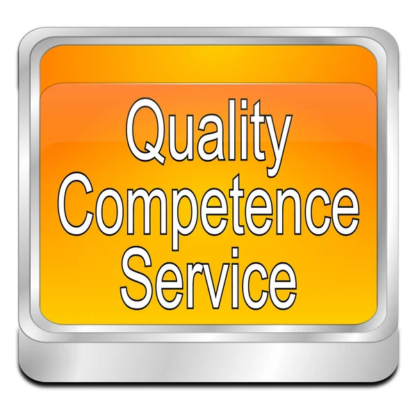 Quality Competence Service Button Orange Illustration — 스톡 사진