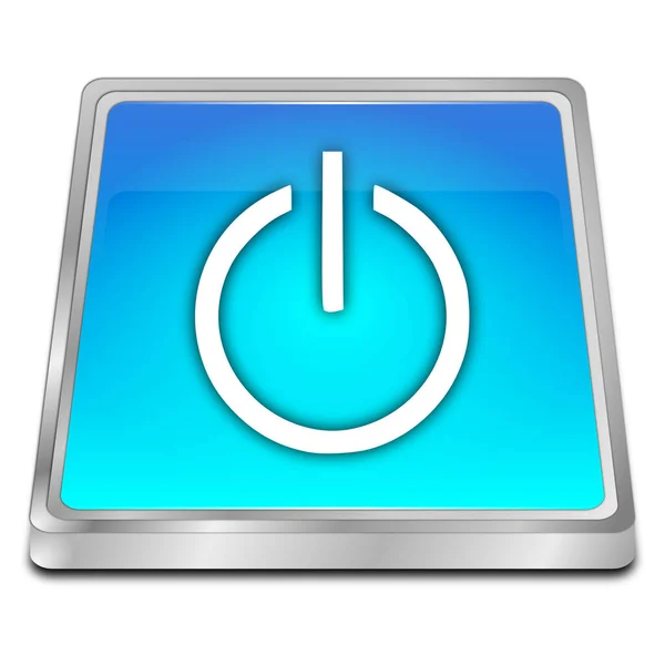 Power Button Blauw Illustratie — Stockfoto